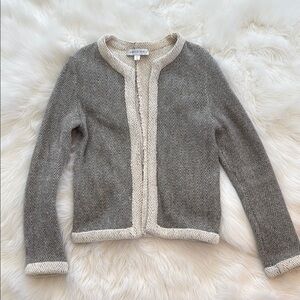 Amour Vert Gray and Cream Knit Cardigan